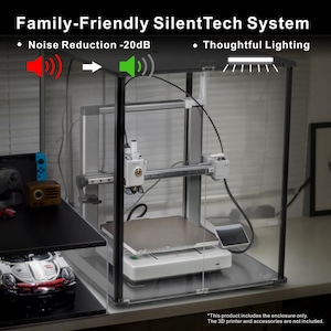 3D Printer Enclosure for Bambu Lab A1, Fume & Odor Control, Cutout for External Filtration, LED Lighting, Overheating Protection, Black zdjęcie 5