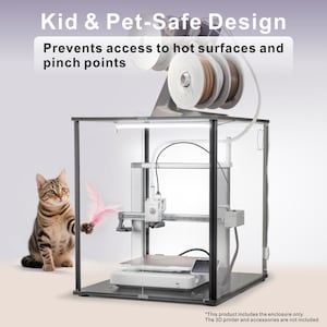 3D Printer Enclosure for Bambu Lab A1, Fume & Odor Control, Cutout for External Filtration, LED Lighting, Overheating Protection, Black zdjęcie 6