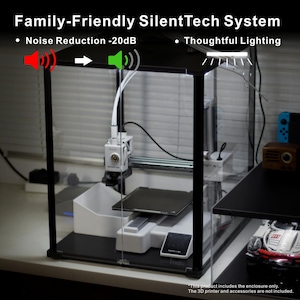 3D Druckergehäuse für Bambu Lab A1 Mini, Rauch- & Geruchsregulierung, Aussparung für externe Filter, LED-Beleuchtung, Überhitzungsschutz, Schwarz Bild 5