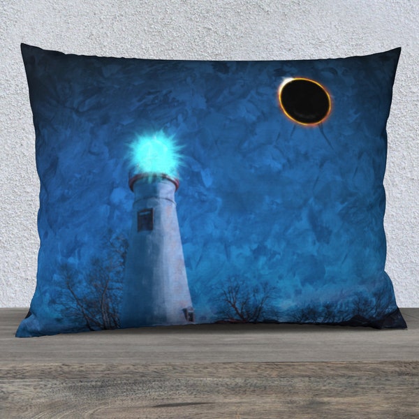 Solar Eclipse at the Lighthouse Pillowcase