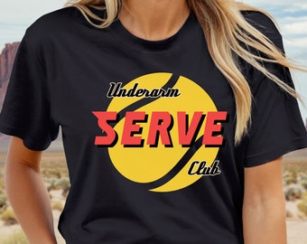 Tennis Underarm Serve Club black, Unisex Adult Tee