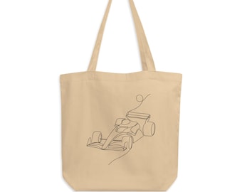 F1 Minimal Lineart 100% Cotton Tote Bag