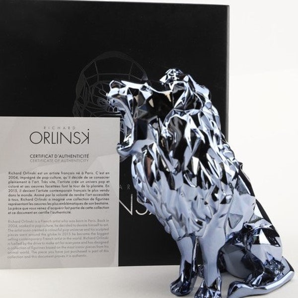 Richard ORLINSKI : Roaring Lion Spirit (Petrol blue edition 14 cm)