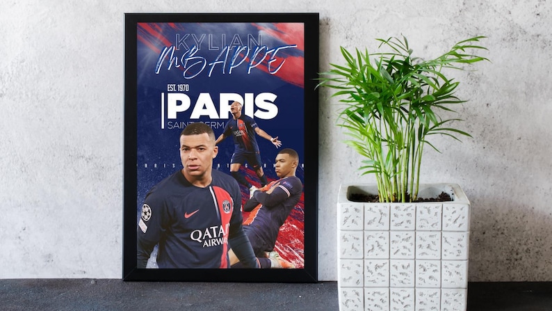 Grande Affiche De Foot PSG 120x170 – Paris Saint-Germain Avec Unibet Et Mbappé