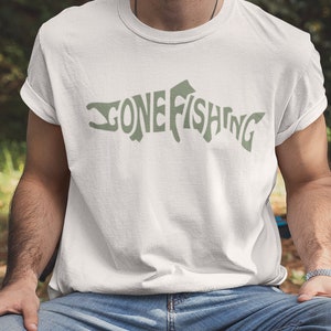 Gone Fishing  words in the shape of a Fish SVG Cut File