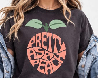 Pretty as a Peach SVG Cut File | Word Art png | Funny Peach Quote Design | Cricut & Silhouette