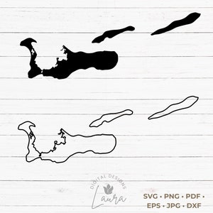 Kaimaninseln Umriss und Silhouette Karte SVG Schnitt Datei