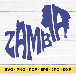 Sambia Typografie Wort Kunst SVG Schnittdatei