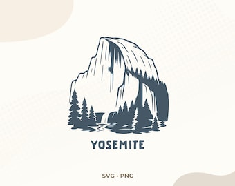 Yosemite National Park SVG | Half Dome Illustration | California PNG | Sublimation Design