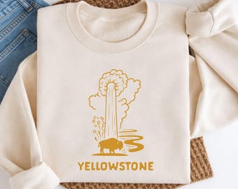 Yellowstone National Park SVG | Geyser Bison Illustration | Wyoming PNG | Sublimation Design