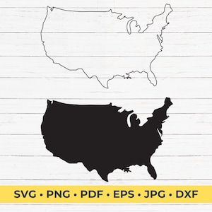 United States outline and silhouette map SVG Cut File