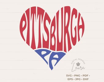 Pittsburgh PA Wortkunst Herz SVG