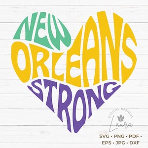 New Orleans Strong Heart SVG Cut File