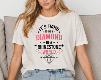 Diamond In A Rhinestone World SVG | Country Music Quote | Dolly PNG | Retro Cut File