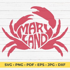 Maryland Crab Word Art SVG cut file
