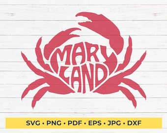 Maryland Crab Word Art SVG cut file