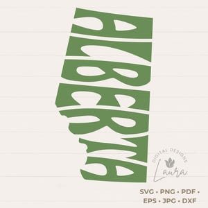 Alberta Word Art in Country Shape SVG Cut File