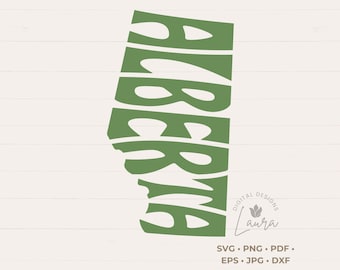 Alberta WordArt in landvorm gesneden SVG-bestand