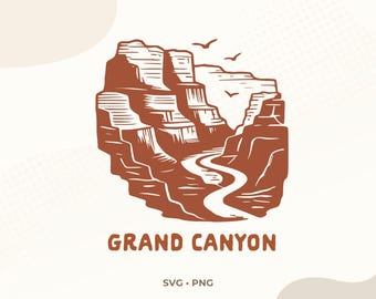 Grand Canyon National Park SVG | Canyon Illustration | Arizona PNG | Sublimation Design