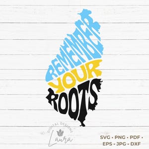 Onthoud het geknipte SVG-bestand van de Roots Saint Lucia-kaart