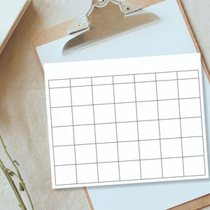 Printable Blank Calendar Page DIY Ready to Print Calendar 8x10, 8.5x11 ...