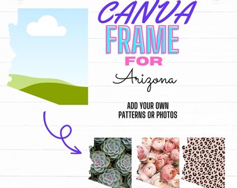 Arizona Canva Template | Editable State Frame | Desert Collage Design