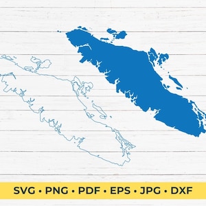 Vancouver Island gevuld en overzicht kaart SVG-bestand knippen