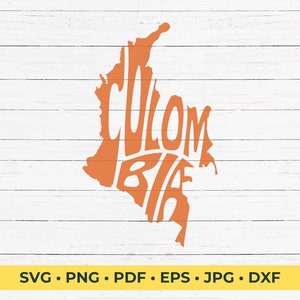 Colombia Tipografía Palabra Arte SVG Cortar Archivo