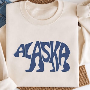 Alaska SVG | Bear Shape Word Art | Last Frontier PNG | Wilderness Cut File