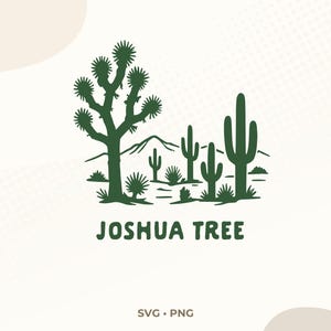 Joshua Tree National Park SVG | Ökenkaktusillustration | Kalifornien PNG | Sublimeringsdesign
