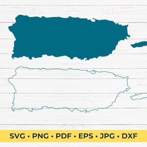 Fichier de coupe SVG Porto Rico, carte muette, carte au pochoir
