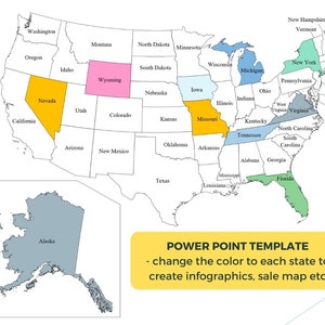 Carte modifiable des États-Unis | Modèle PowerPoint