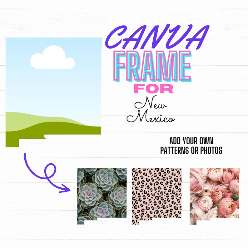New Mexico Canva Frame Digital Template Etsy