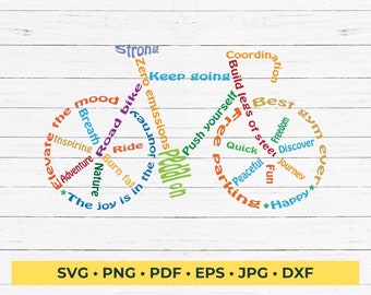 Road Bike Word Art SVG Cut File (Digital Download)
