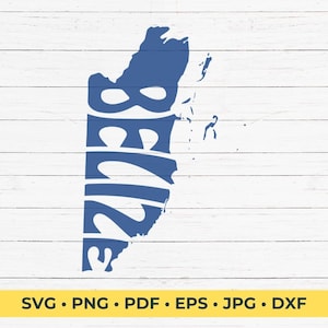 Belize WordArt in landvorm gesneden SVG-bestand