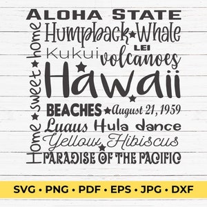 Hawaii SVG Cut File Square Typography