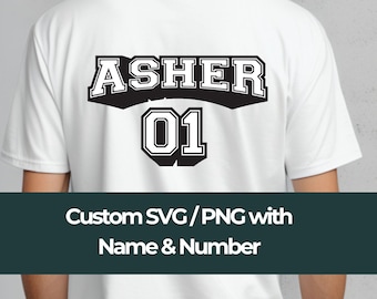 Diseño deportivo 3D personalizado con nombre y número SVG PNG