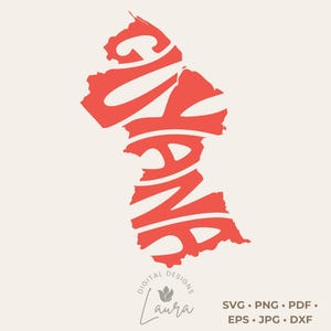 Guyana Word Art SVG Cut File