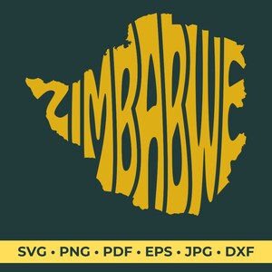 Zimbabwe Typography Word Art SVG Cut File