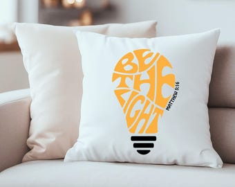 Be the Light Word Art in the shape of a Light Bulb SVG Cut File