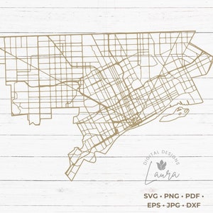 Detroit Michigan city road map SVG PNG
