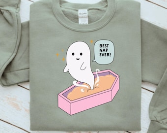 Funny Ghost Coffin PNG | Best Nap Ever | Spooky Sublimation | Halloween Design