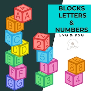 Blocks letters and numbers  SVG PNG