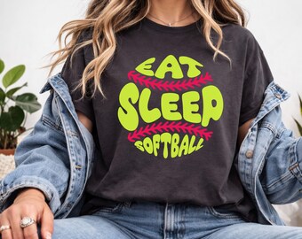 Softball SVG PNG | Eat Sleep Softball Cut File | Sport Mom Gift