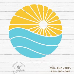 Sun and waves Circle SVG Cut File