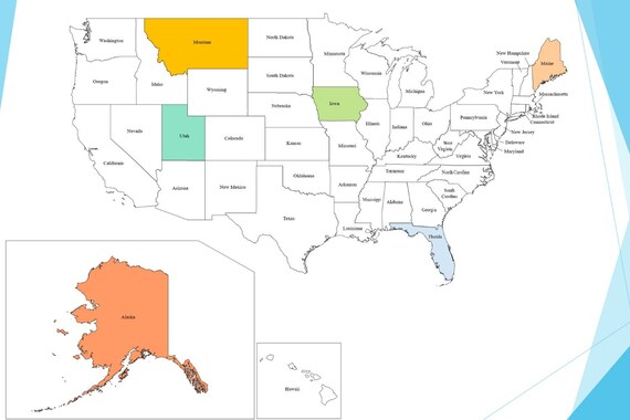 Plantilla De Mapa De Estados Unidos