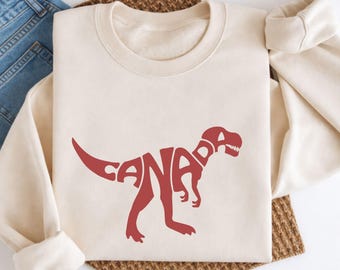 Canada Dinosaur SVG PNG | T-Rex Word Art Cut File