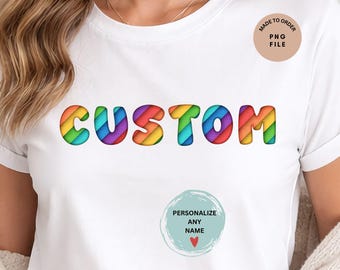Custom Rainbow Name PNG | Personalized Word Art | Made To Order | Colorful Text Design