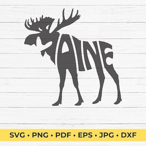 Maine in the shape of a moose SVG Cut File