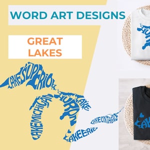 Große Seen Wort Kunst SVG Bundle